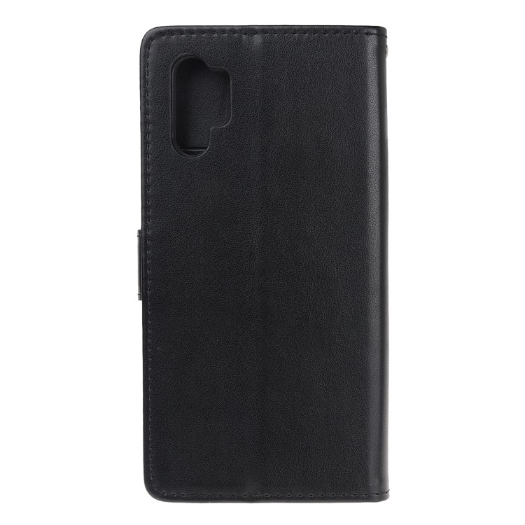 Imprint Butterfly Flower PU Leather Phone Case with Lanyard for Samsung Galaxy Note 10+/Note 10 Plus/10 Plus 5G - Black-3