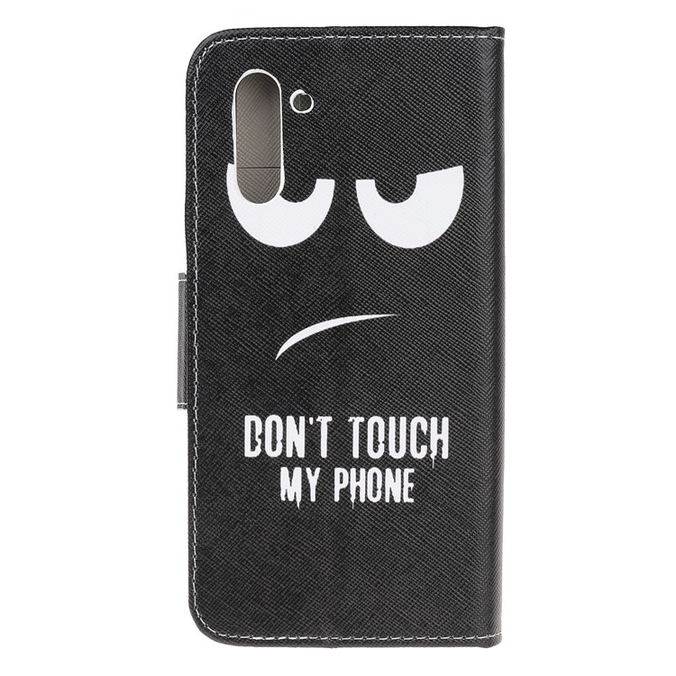 Pattern Printing Cross Texture Leather Wallet Case for Samsung Galaxy Note 10 / Note 10 5G - Do not Touch My Phone-4