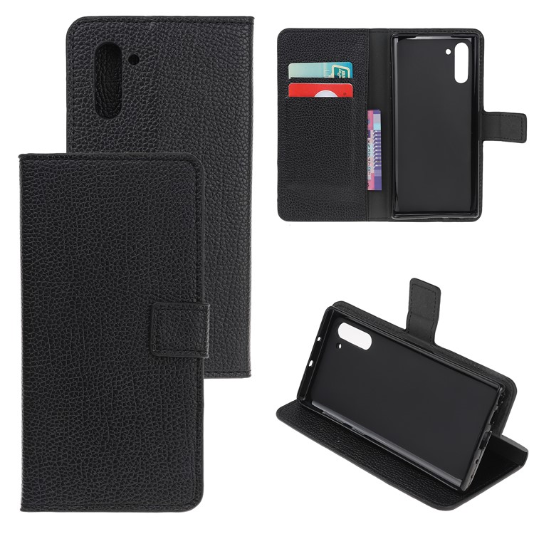 Litchi Skin Leather Wallet Stand Phone Case for Samsung Galaxy Note 10-1