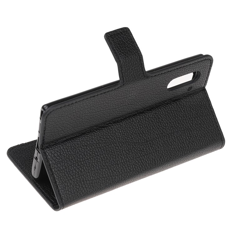 Litchi Skin Leather Wallet Stand Phone Case for Samsung Galaxy Note 10-3
