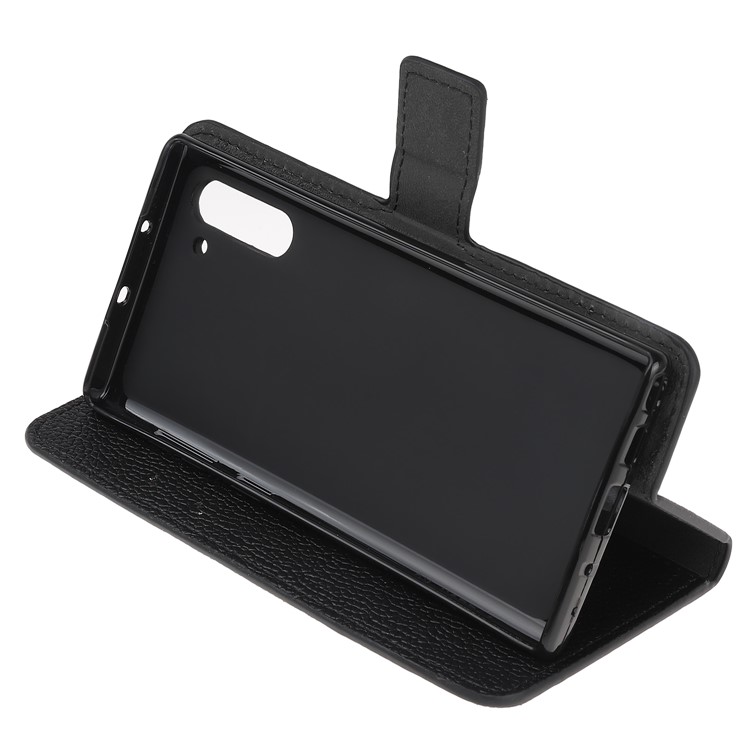 Litchi Skin Leather Wallet Stand Phone Case for Samsung Galaxy Note 10-4