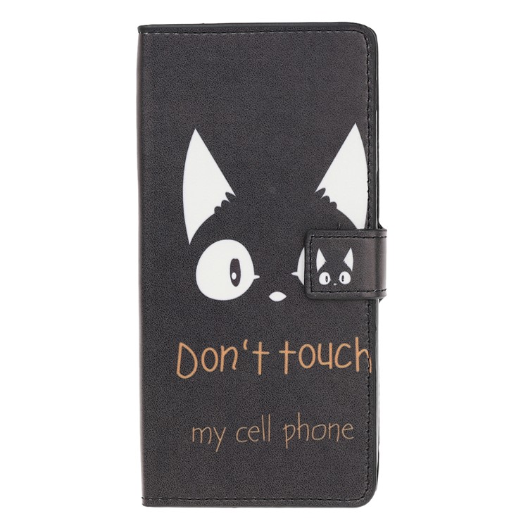 Pattern Printing Leather Wallet Stand Case for Samsung Galaxy Note 10 / Note 10 5G - Do not Touch My Cell Phone-2