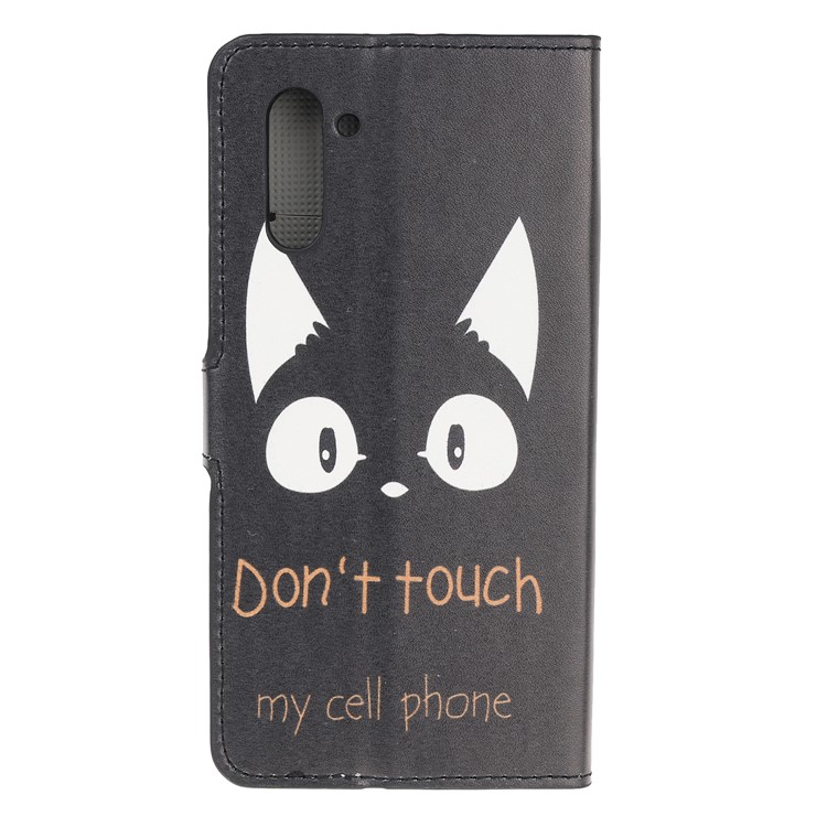Pattern Printing Leather Wallet Stand Case for Samsung Galaxy Note 10 / Note 10 5G - Do not Touch My Cell Phone-3