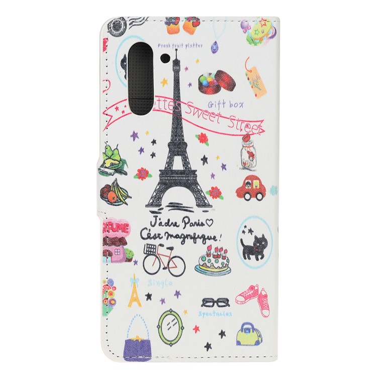 Pattern Printing Leather Wallet Stand Case for Samsung Galaxy Note 10 / Note 10 5G - Eiffel Tower-3