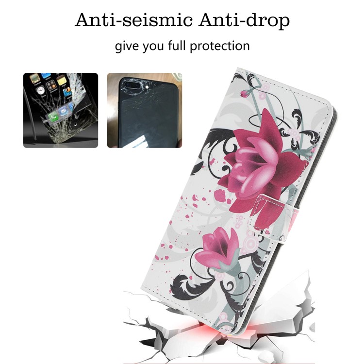 Pattern Printing Leather Wallet Stand Case for Samsung Galaxy Note 10 / Note 10 5G - Purple Flowers-2