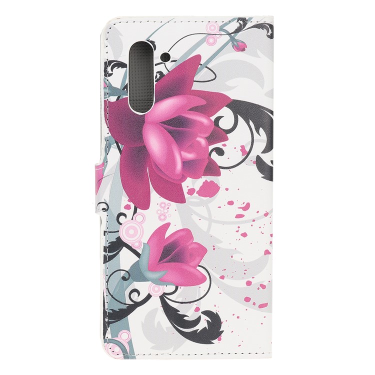 Pattern Printing Leather Wallet Stand Case for Samsung Galaxy Note 10 / Note 10 5G - Purple Flowers-4