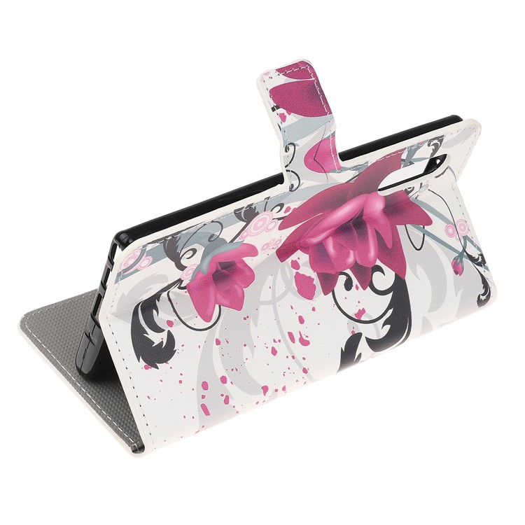 Pattern Printing Leather Wallet Stand Case for Samsung Galaxy Note 10 / Note 10 5G - Purple Flowers-5