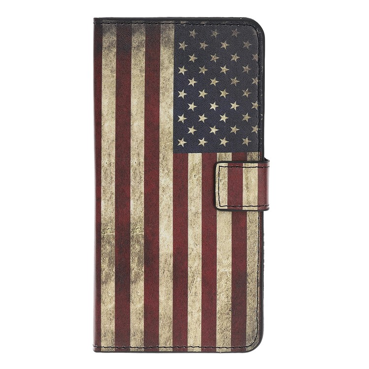 Pattern Printing Leather Wallet Stand Case for Samsung Galaxy Note 10 / Note 10 5G - Vintage American Flag-3