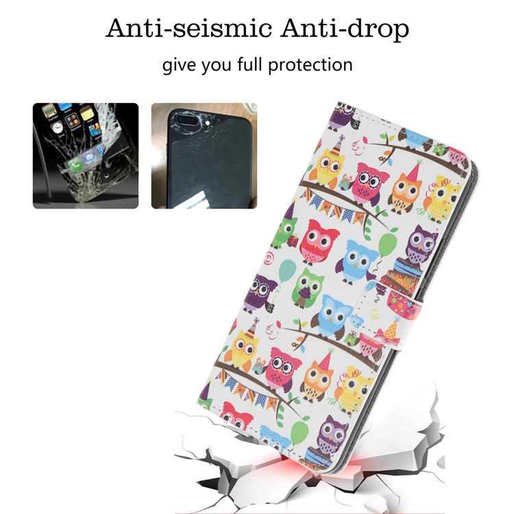 Pattern Printing Leather Wallet Stand Case for Samsung Galaxy Note 10 / Note 10 5G - Multiple Owls-2