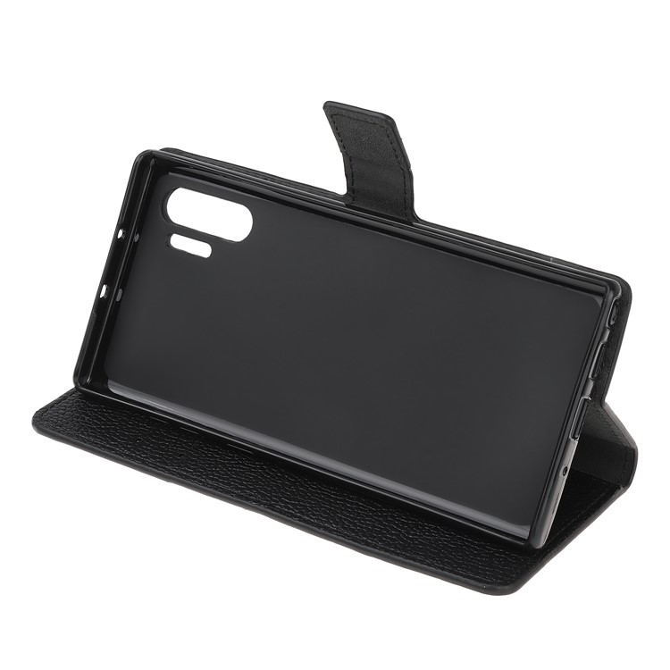 Litchi Grain Leather Wallet Stand Case for Samsung Galaxy Note 10 Plus / 10 Plus 5G - Black-4