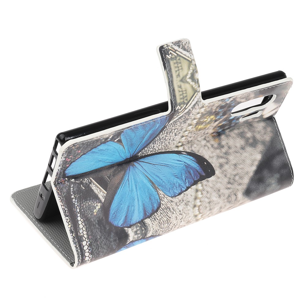 Pattern Printing PU Leather Wallet Stand Phone Cover for Samsung Galaxy Note 10 Plus/10 Plus 5G - Blue Butterflies-5