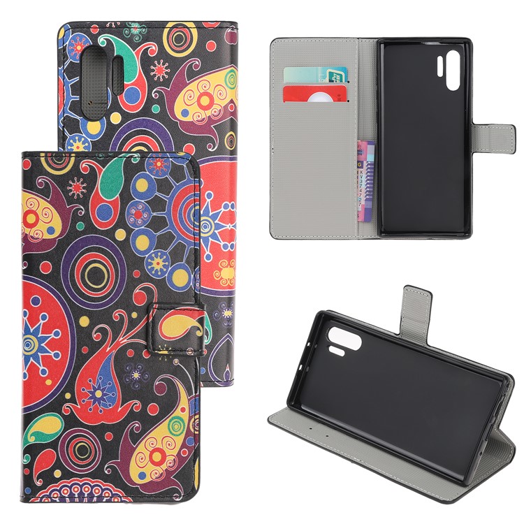 Pattern Printing PU Leather Wallet Stand Phone Cover for Samsung Galaxy Note 10 Plus/10 Plus 5G - Flower Pattern-1
