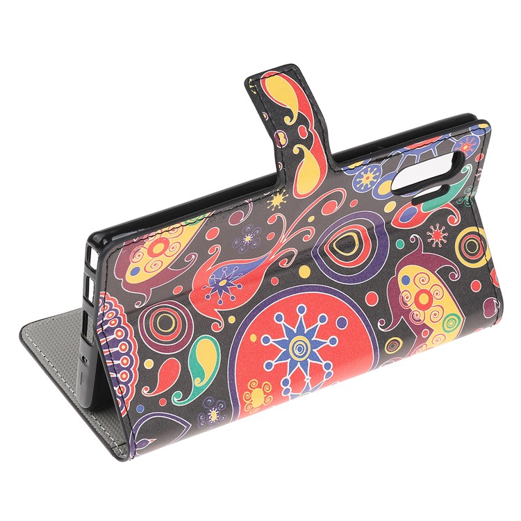 Pattern Printing PU Leather Wallet Stand Phone Cover for Samsung Galaxy Note 10 Plus/10 Plus 5G - Flower Pattern-5