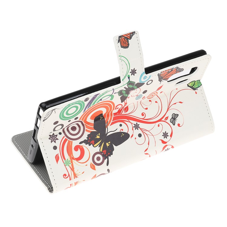 Pattern Printing PU Leather Wallet Stand Phone Cover for Samsung Galaxy Note 10 Plus/10 Plus 5G - Butterflies and Circles-5