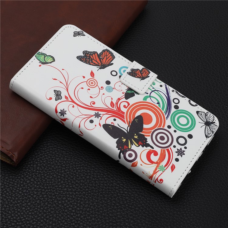Pattern Printing PU Leather Wallet Stand Phone Cover for Samsung Galaxy Note 10 Plus/10 Plus 5G - Butterflies and Circles-6