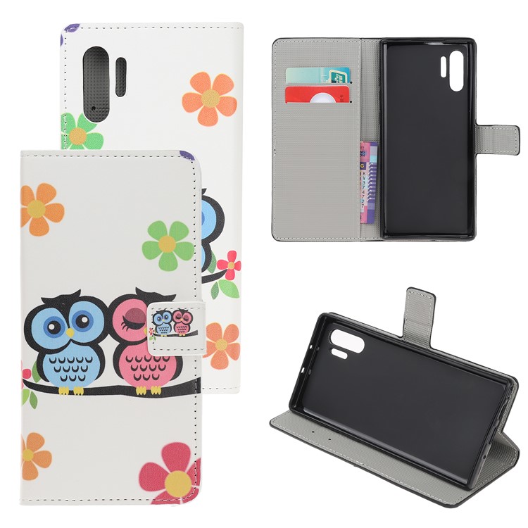 Pattern Printing PU Leather Wallet Stand Phone Cover for Samsung Galaxy Note 10 Plus/10 Plus 5G - Couple Owls-1