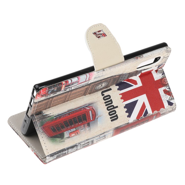 Pattern Printing Cross Texture Leather Wallet Case for Samsung Galaxy Note 10 Plus / Note 10 Plus 5G - Big Ben and UK Flag-5