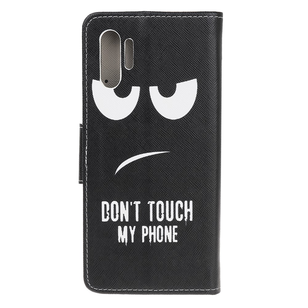 Pattern Printing Cross Texture Leather Wallet Case for Samsung Galaxy Note 10 Plus / Note 10 Plus 5G - Do not Touch My Phone-4