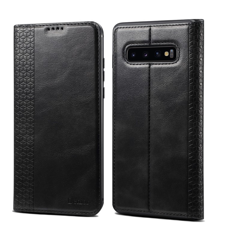 Auto-absorbed DF PU Leather + TPU Phone Case for Samsung Galaxy S10 - Black-1