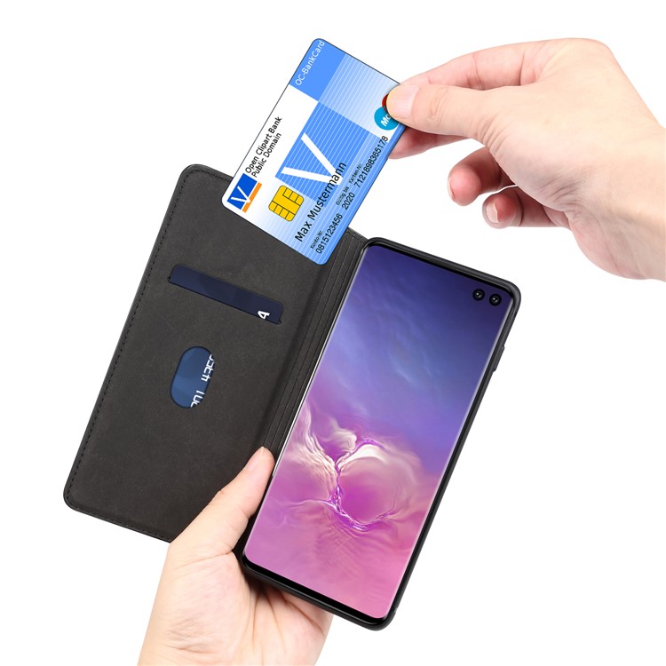 Auto-absorbed DF PU Leather + TPU Phone Case for Samsung Galaxy S10 - Black-7