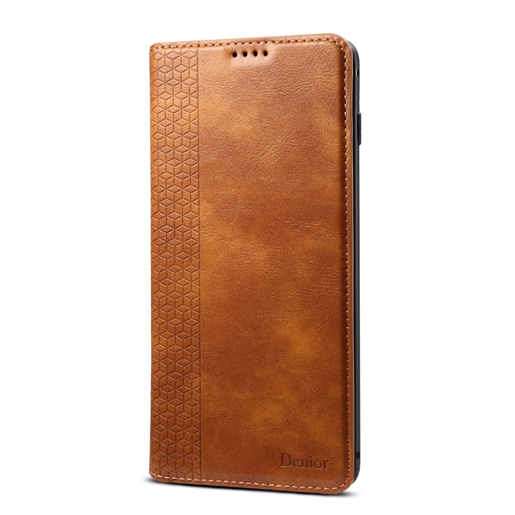 Auto-absorbed DF PU Leather + TPU Phone Case for Samsung Galaxy S10 - Brown-2