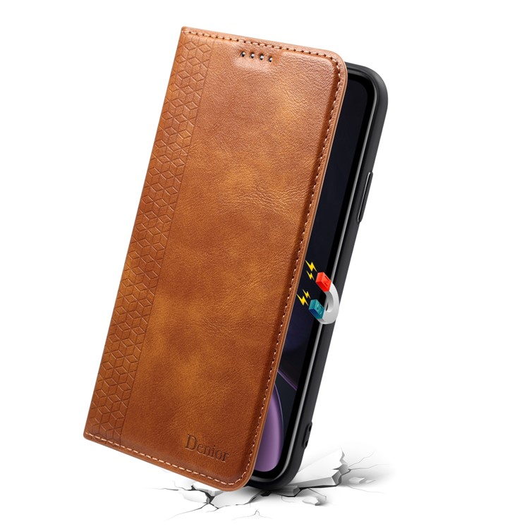 Auto-absorbed DF PU Leather + TPU Phone Case for Samsung Galaxy S10 - Brown-4