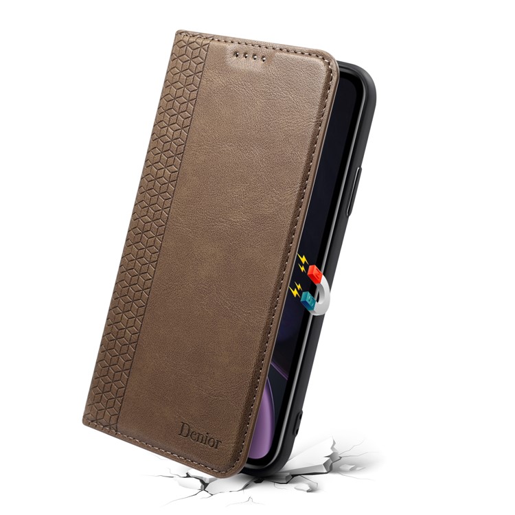 Auto-absorbed DF PU Leather + TPU Phone Case for Samsung Galaxy S10 - Khaki-4