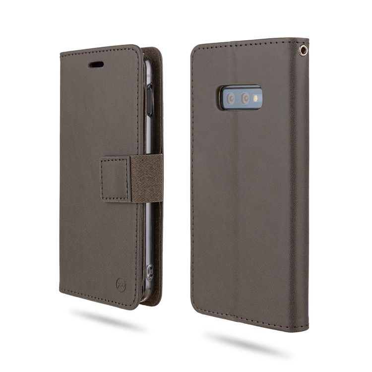 ROAR Square Style Leather Cell Phone Shell for Samsung Galaxy S10e - Grey-1