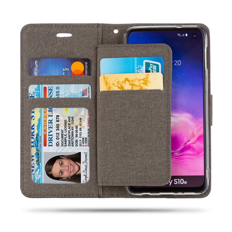 ROAR Square Style Leather Cell Phone Shell for Samsung Galaxy S10e - Grey-3