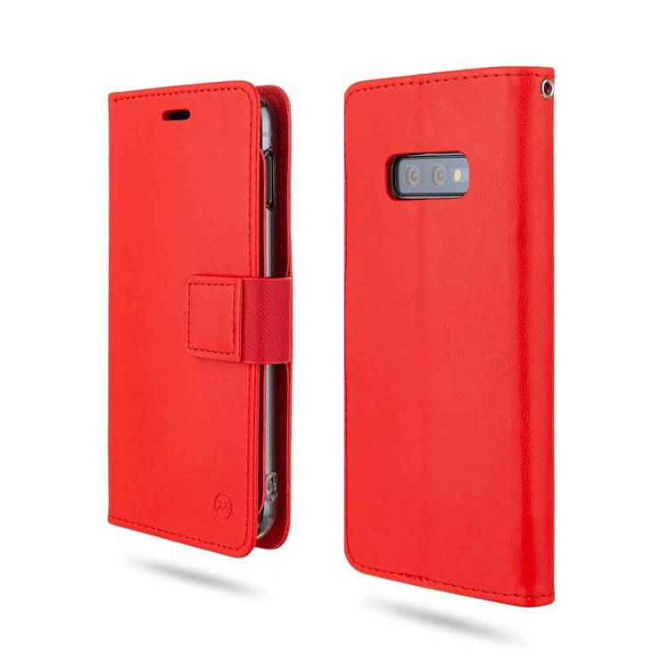 ROAR Square Style Leather Cell Phone Shell for Samsung Galaxy S10e - Red-1
