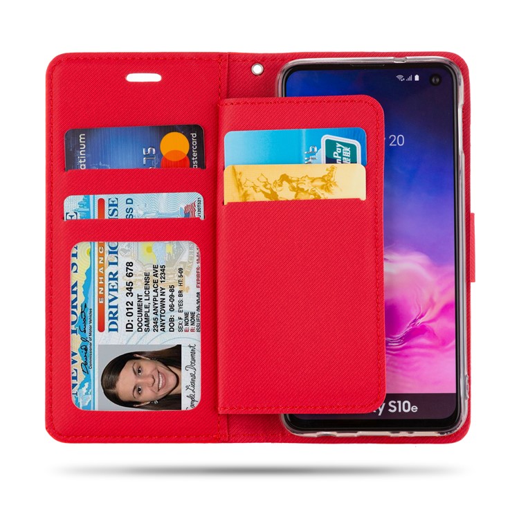 ROAR Square Style Leather Cell Phone Shell for Samsung Galaxy S10e - Red-3