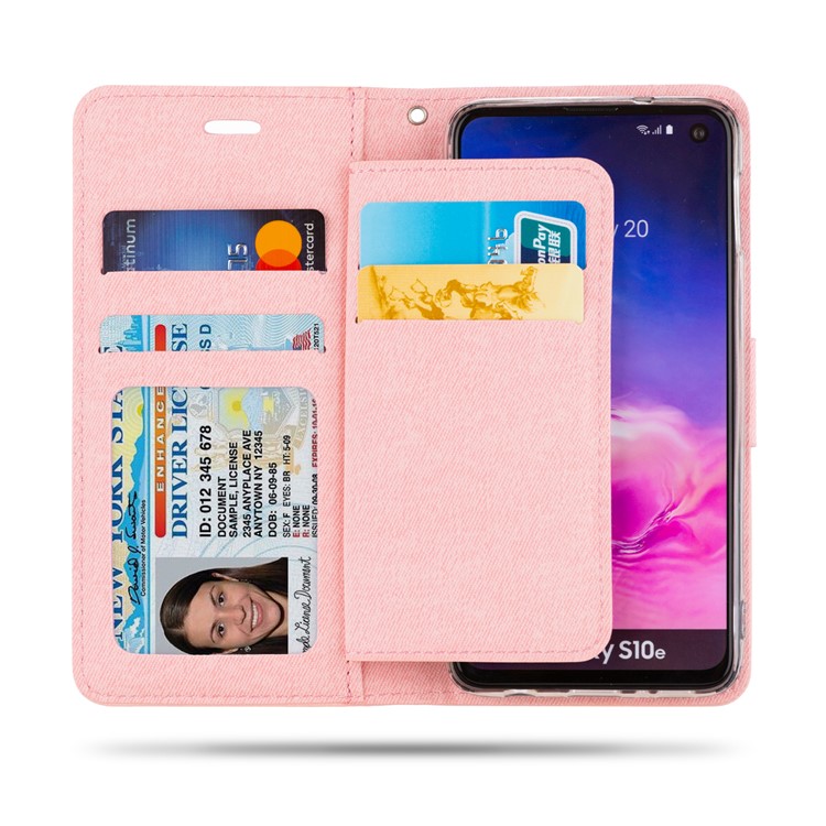 ROAR Square Style Leather Cell Phone Shell for Samsung Galaxy S10e - Pink-3