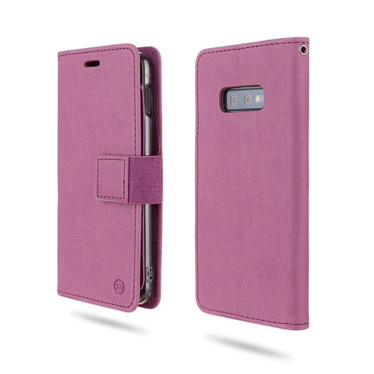 ROAR Square Style Leather Cell Phone Shell for Samsung Galaxy S10e - Purple-1