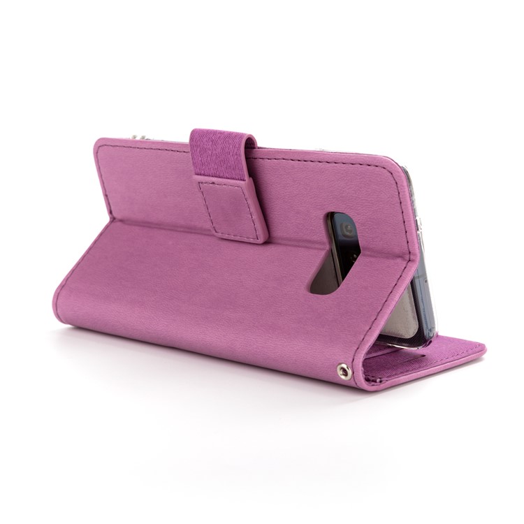 ROAR Square Style Leather Cell Phone Shell for Samsung Galaxy S10e - Purple-2