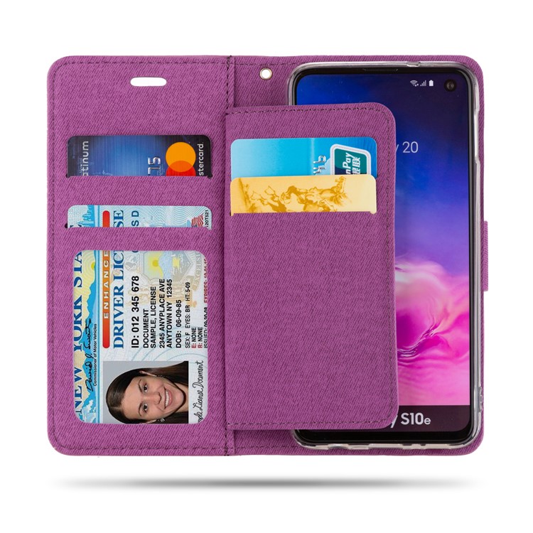 ROAR Square Style Leather Cell Phone Shell for Samsung Galaxy S10e - Purple-3