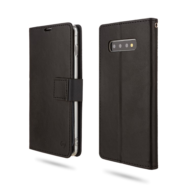 ROAR Square Leather Phone Shell Case for Samsung Galaxy S10 Plus - Black-1