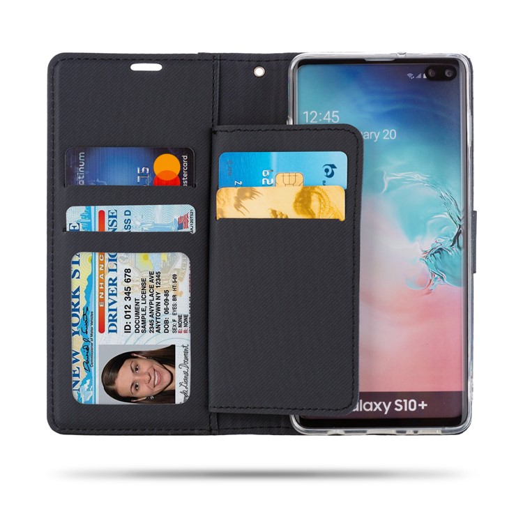 ROAR Square Leather Phone Shell Case for Samsung Galaxy S10 Plus - Black-3