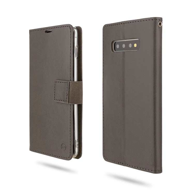 ROAR Square Leather Phone Shell Case for Samsung Galaxy S10 Plus - Grey-1