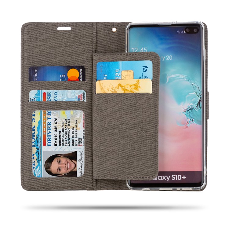 ROAR Square Leather Phone Shell Case for Samsung Galaxy S10 Plus - Grey-3