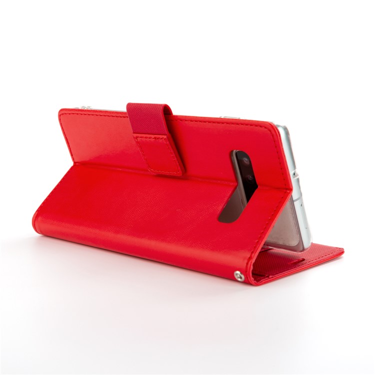 ROAR Square Leather Phone Shell Case for Samsung Galaxy S10 Plus - Red-2
