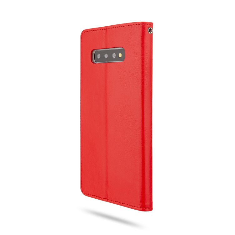 ROAR Square Leather Phone Shell Case for Samsung Galaxy S10 Plus - Red-4