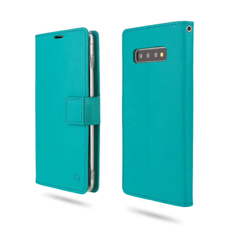 ROAR Square Leather Phone Shell Case for Samsung Galaxy S10 Plus - Cyan-1