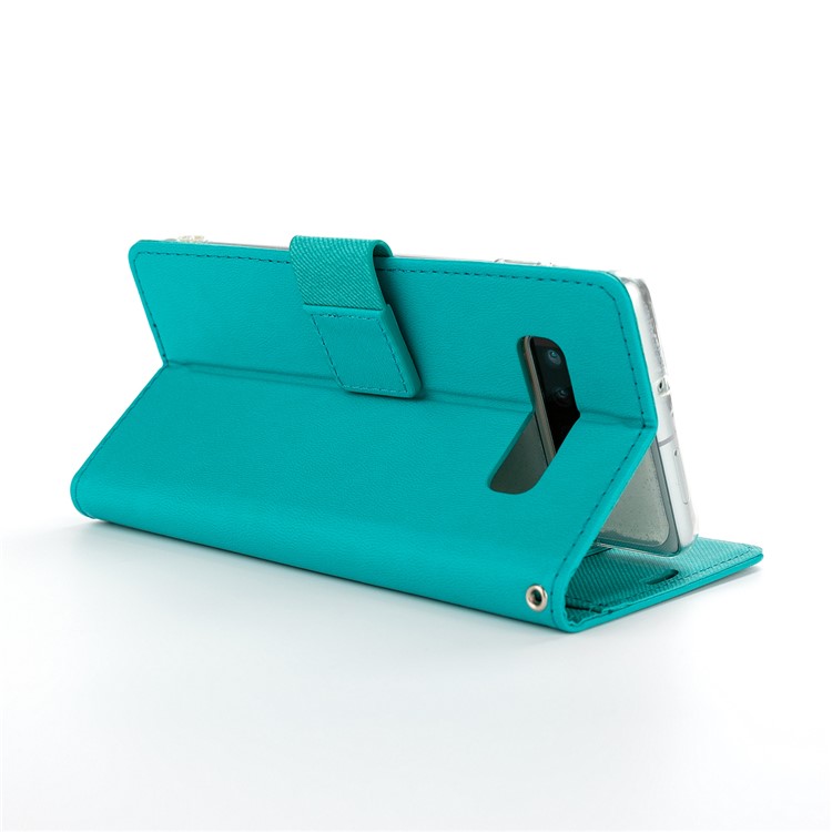 ROAR Square Leather Phone Shell Case for Samsung Galaxy S10 Plus - Cyan-2