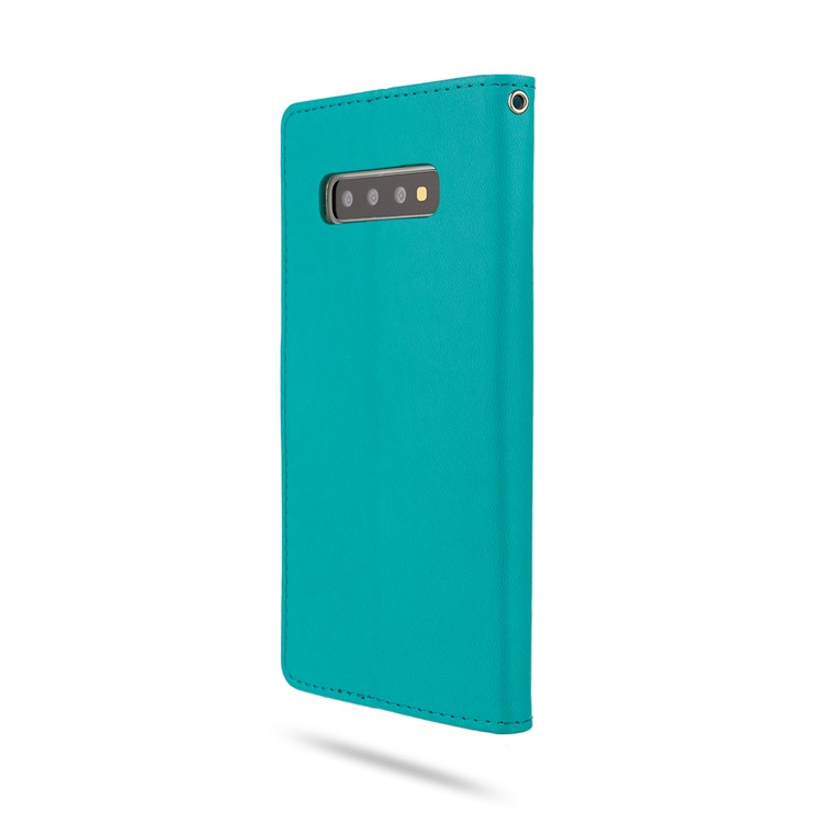ROAR Square Leather Phone Shell Case for Samsung Galaxy S10 Plus - Cyan-4
