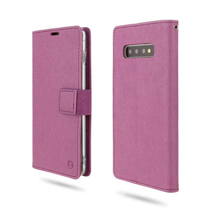 ROAR Square Leather Phone Shell Case for Samsung Galaxy S10 Plus - Purple-1