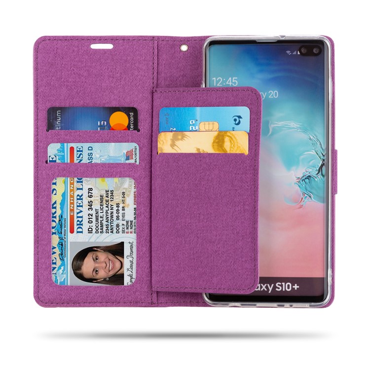 ROAR Square Leather Phone Shell Case for Samsung Galaxy S10 Plus - Purple-3