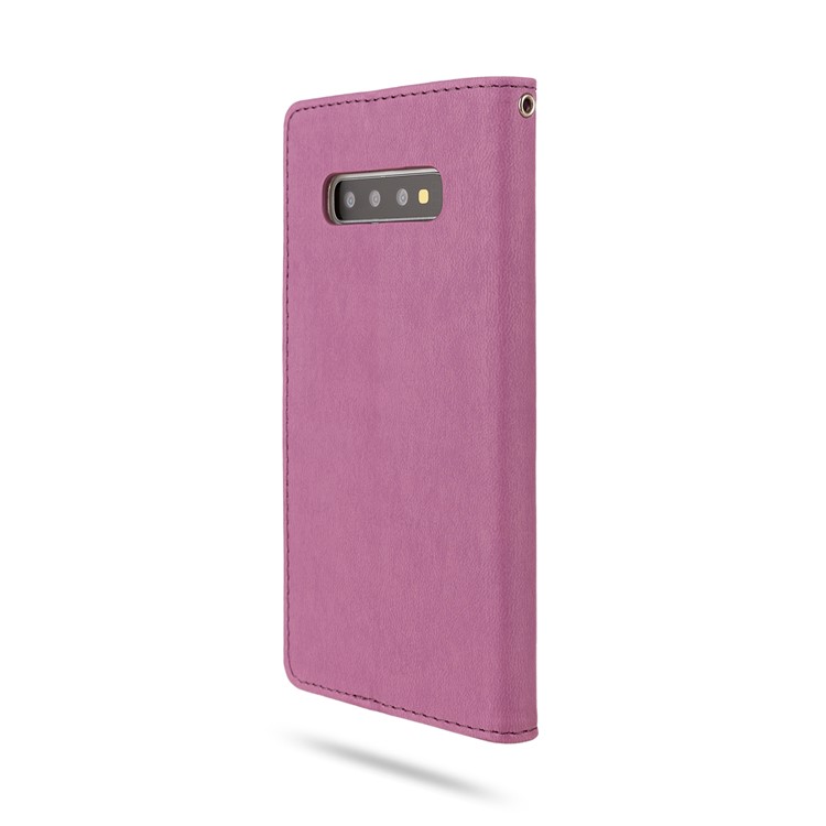 ROAR Square Leather Phone Shell Case for Samsung Galaxy S10 Plus - Purple-4