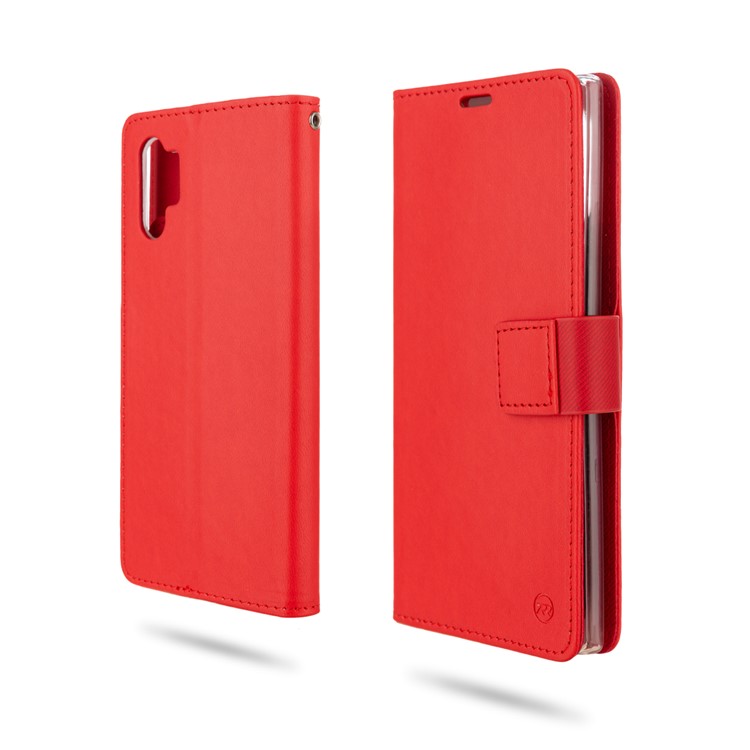 ROAR PU Leather + TPU Wallet Phone Shell for Samsung Galaxy Note 10 Plus/Note 10 Plus 5G - Red-1