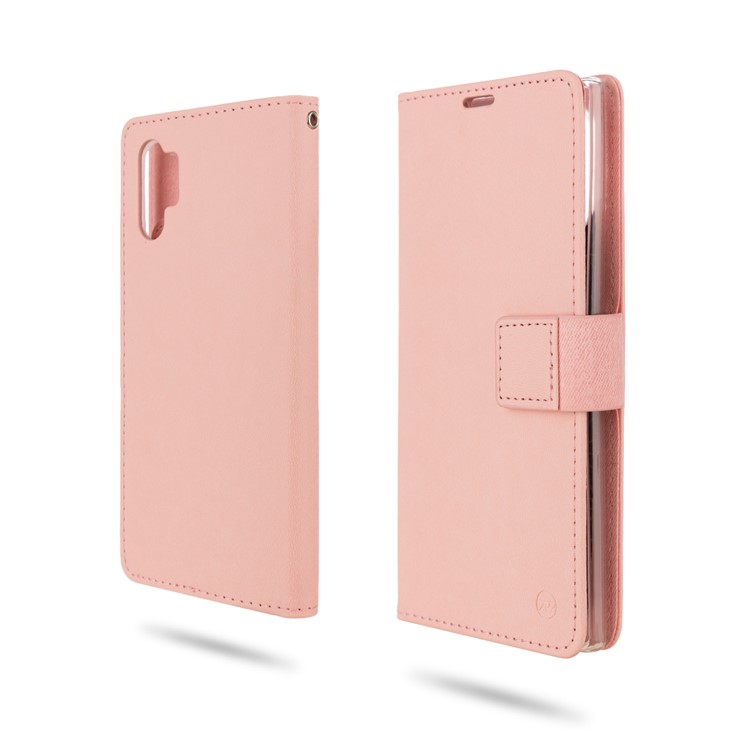 ROAR PU Leather + TPU Wallet Phone Shell for Samsung Galaxy Note 10 Plus/Note 10 Plus 5G - Pink-1