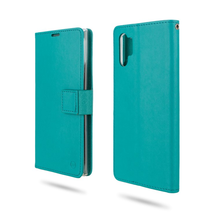 ROAR PU Leather + TPU Wallet Phone Shell for Samsung Galaxy Note 10 Plus/Note 10 Plus 5G - Cyan-1